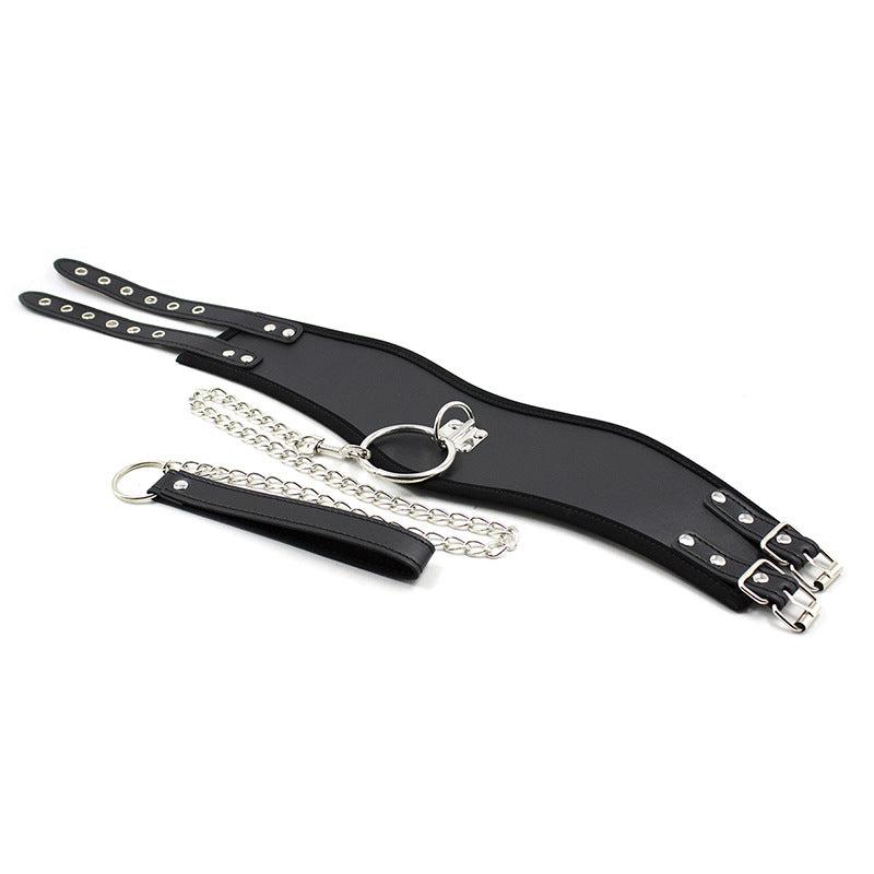 Black necklace with attached leash