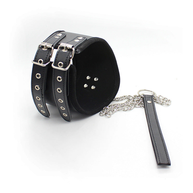 Black necklace with attached leash